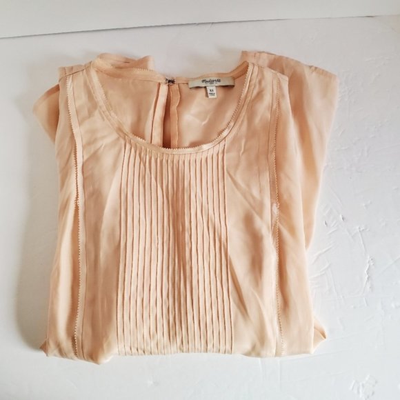 MADEWELL Etude Silk Blouse in Peach XS - Picture 11 of 11